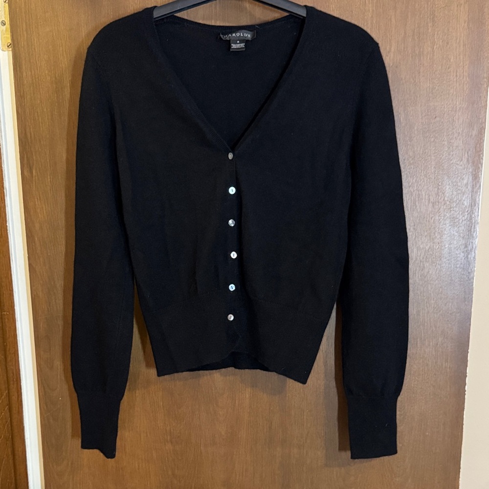 Black Cashmere Mix Cardigan Size Medium